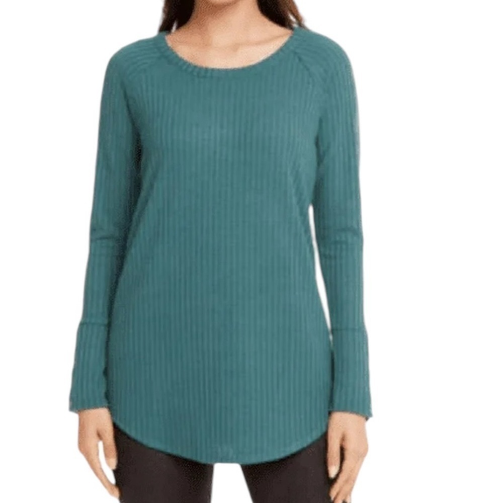 Chaser Waffle Knit Thermal Tunic Shirt in Succulent Size XXL